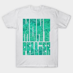 Montpellier, France City Map Typography - Watercolor T-Shirt